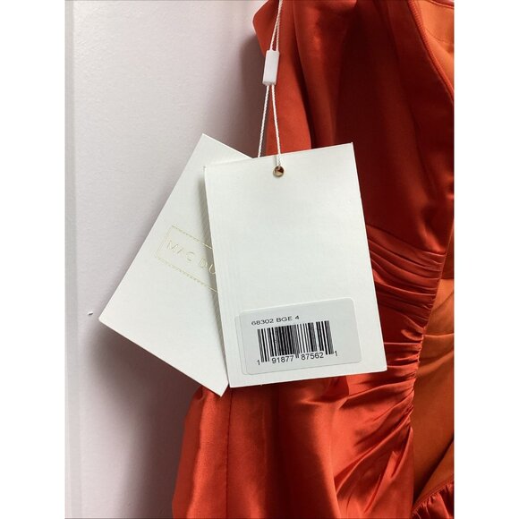 Mac Duggal Size 4 Orange 68302 One Shoulder Mini Cocktail Homecoming Dress NWT - Picture 8 of 8